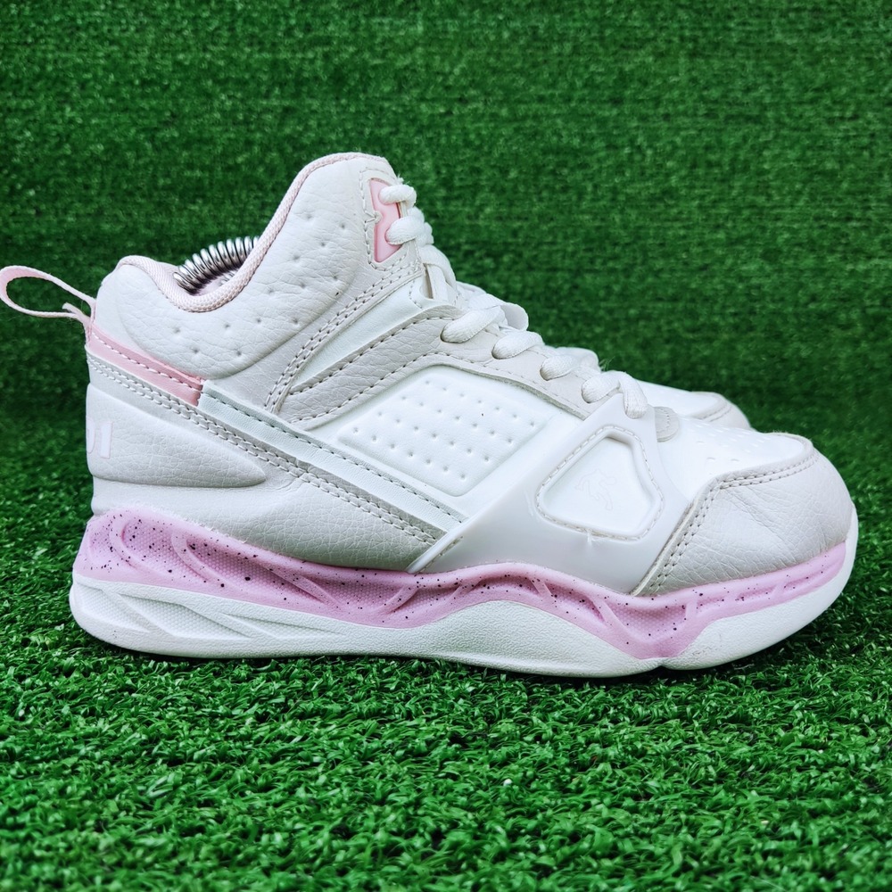 AND1 Basketball Shoes Kids Size 1 White Pink GMA143GX001 High Top Sneakers